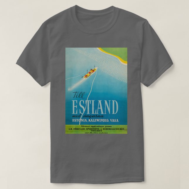 T-shirt Affiche de voyage vintage Till Estland (Design devant)