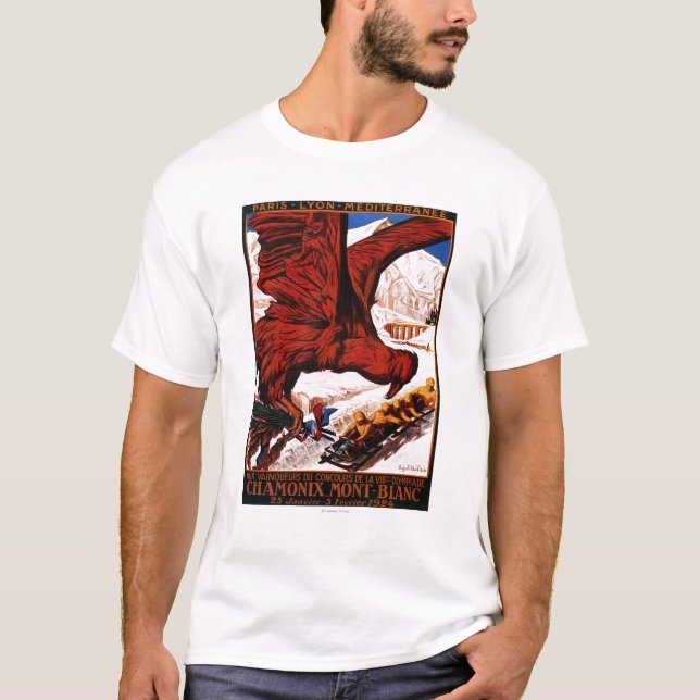 T-shirt Affiche des Jeux olympiques d'hiver de 1924 (Devant)