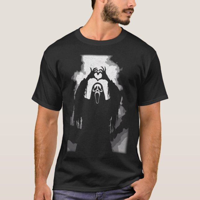 T-shirt Affiche d'horreur face à la peur Halloween (Devant)