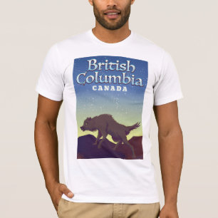 T-shirt Affiche du loup du Canada de la Colombie-Britanniq