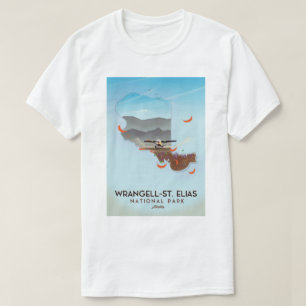 T-shirt Affiche du parc national Wrangell-St. Elias en Ala