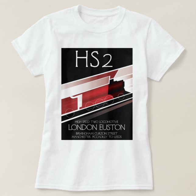 T-shirt affiche du train vintage HS2, (Design devant)