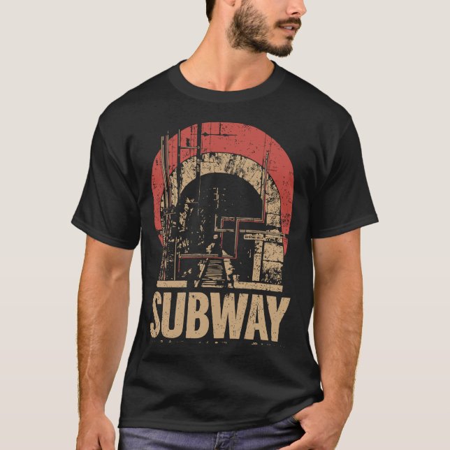 T-shirt Affiche du tunnel de transport urbain du métro | R (Devant)