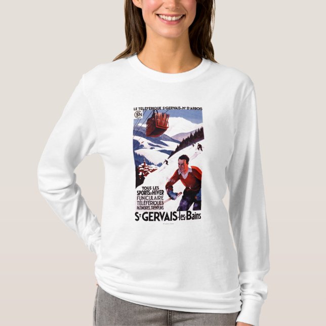 T-shirt Affiche ferroviaire de promo de funiculaire de (Devant)