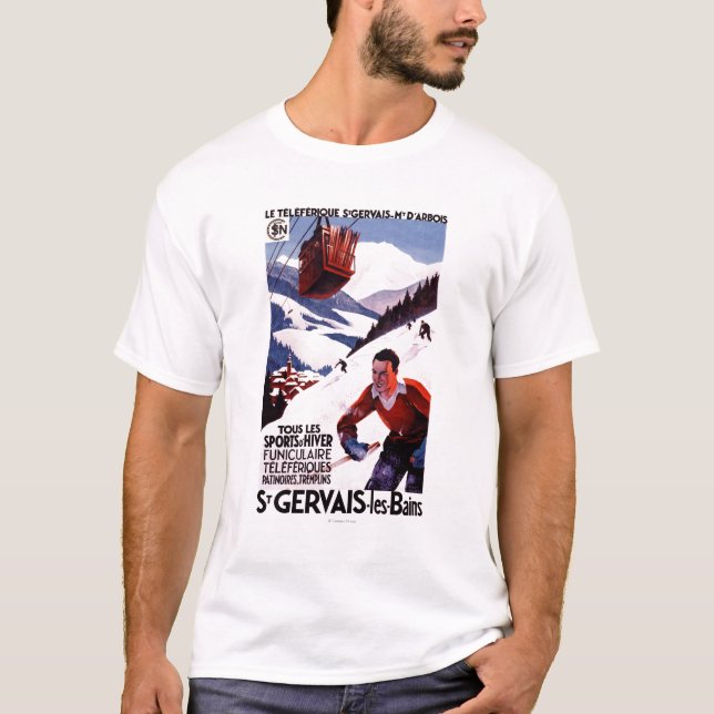 T-shirt Affiche ferroviaire de promo de funiculaire de (Devant)