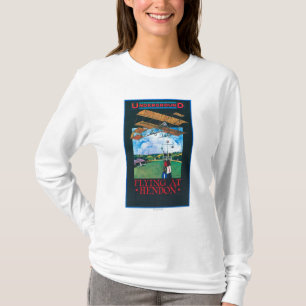 T-shirt Affiche finie Grahame-Blanche et plate d'aérodrom