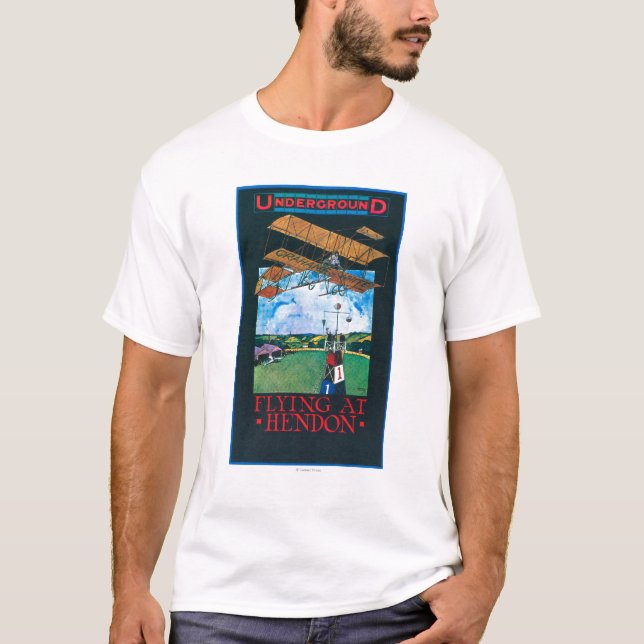 T-shirt Affiche finie Grahame-Blanche et plate d'aérodrome (Devant)