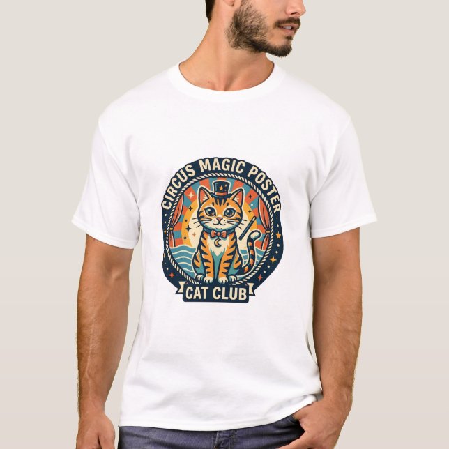 T-shirt Affiche Magie de Cirque Chat Mignon Design - Cirqu (Devant)
