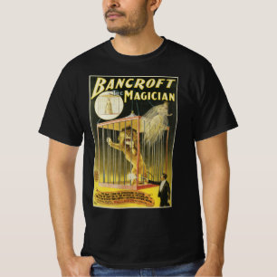 T-shirt Affiche Magie Vintage, Magicien Bancroft et Lion