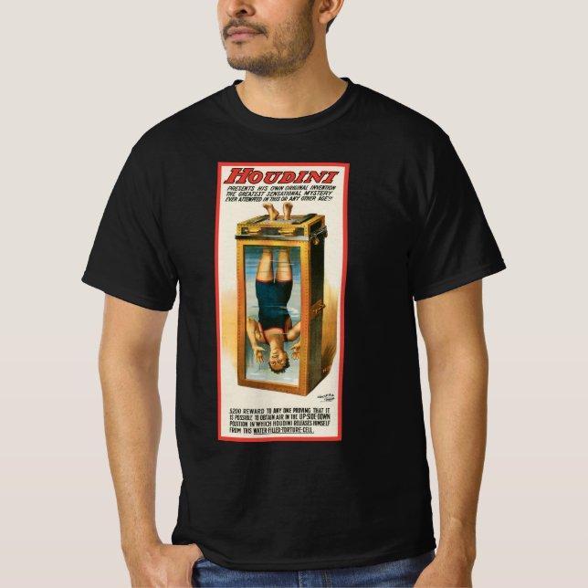T-shirt Affiche Magie Vintage, Magicien Harry Houdini (Devant)