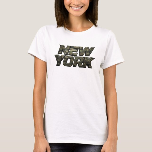 T-shirt Affiche NEW YORK jaune vif (Devant)