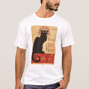 T-shirt Affiche Noir de promo de chat noir de troupe de