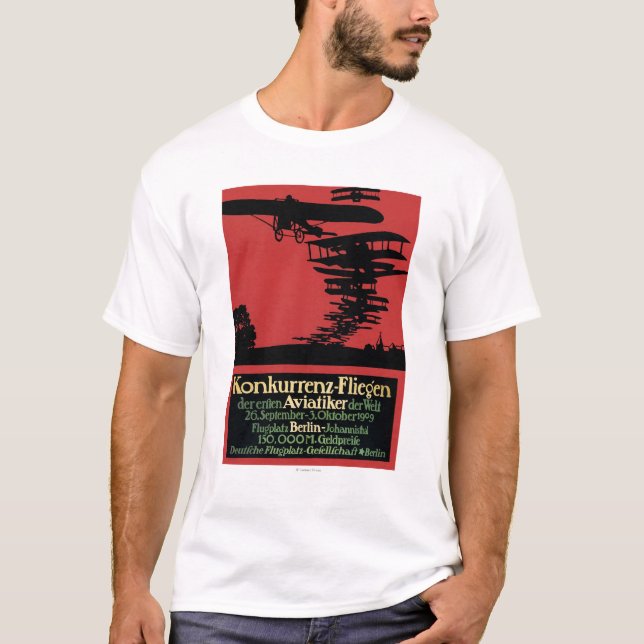 T-shirt Affiche promotionnelle d'aérodrome de (Devant)