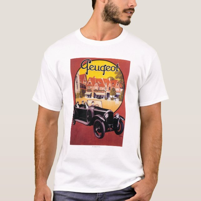 T-shirt Affiche promotionnelle d'automobile de Peugeot (Devant)