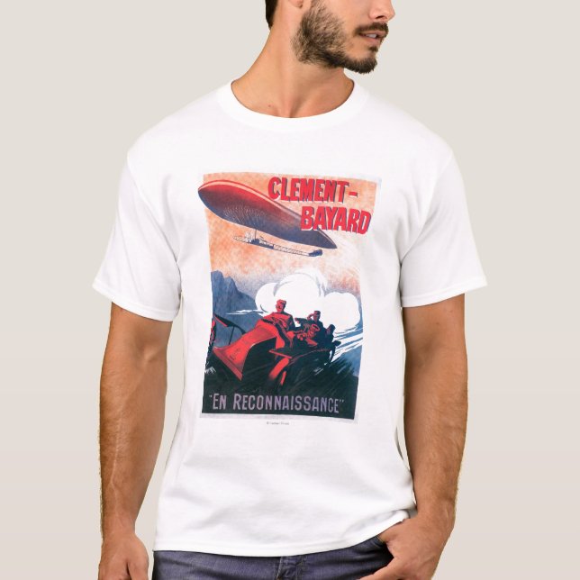 T-shirt Affiche promotionnelle de dirigeable d'Adjudant (Devant)
