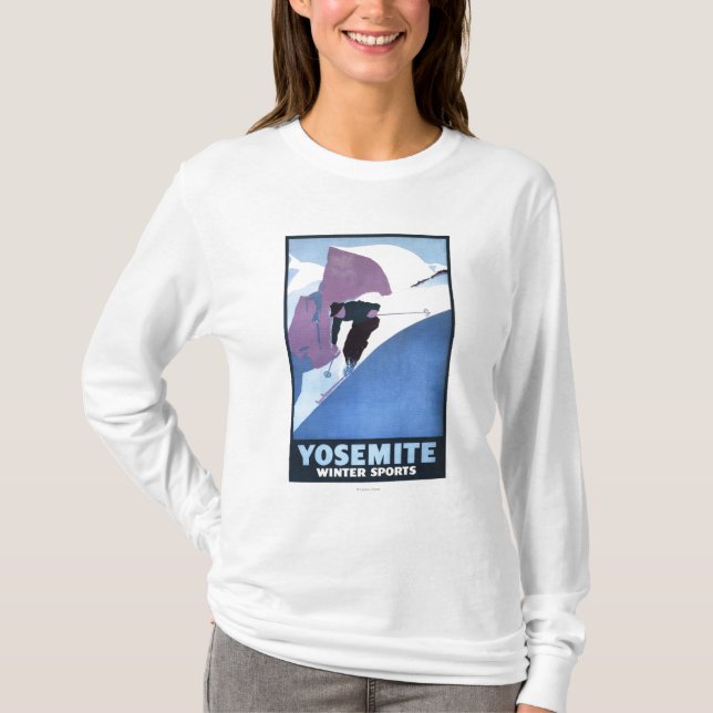 T-shirt Affiche promotionnelle de ski de sports d'hiver (Devant)