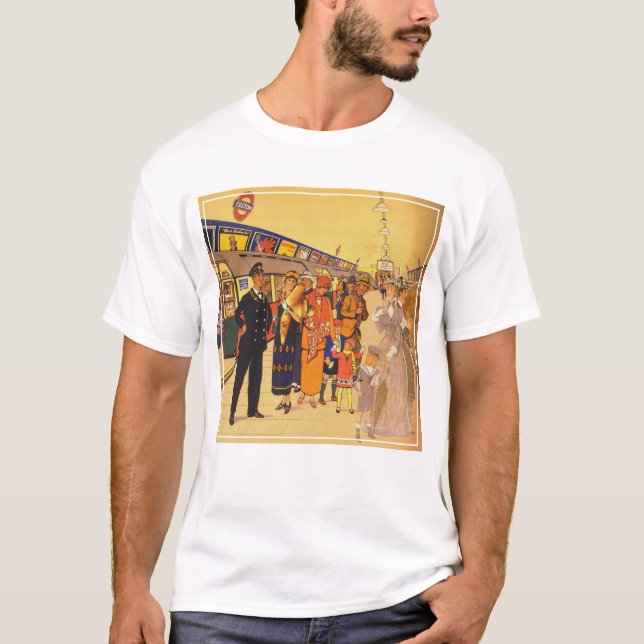 T-shirt Affiche Publicitaire vintage Pour Londres Undergro (Devant)