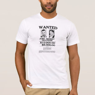 T-shirt Affiche Recherchée de John Dillinger