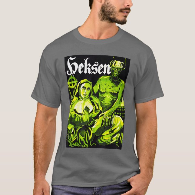 T-shirt Affiche Rétro de Monstre d'Halloween de Nonne Sata (Devant)