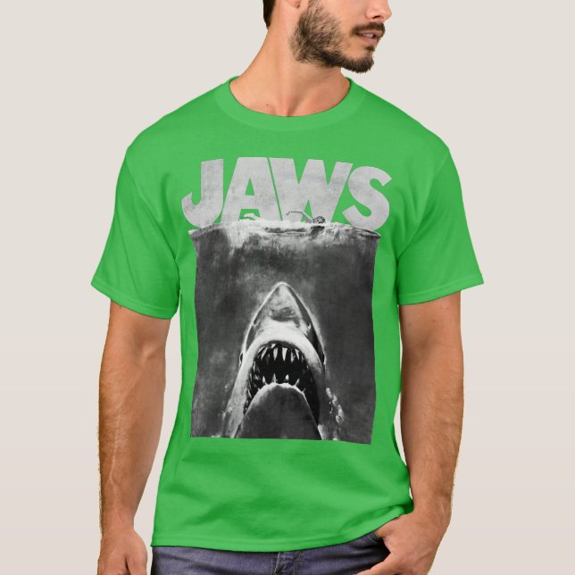 T-shirt Affiche rétro Jaws Photo Negative attaque de requi (Devant)