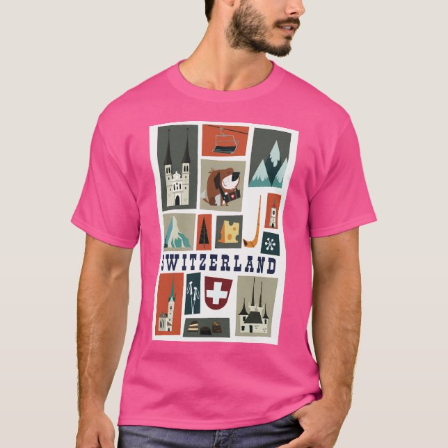 T-shirt Affiche Suisse Travel (Devant)