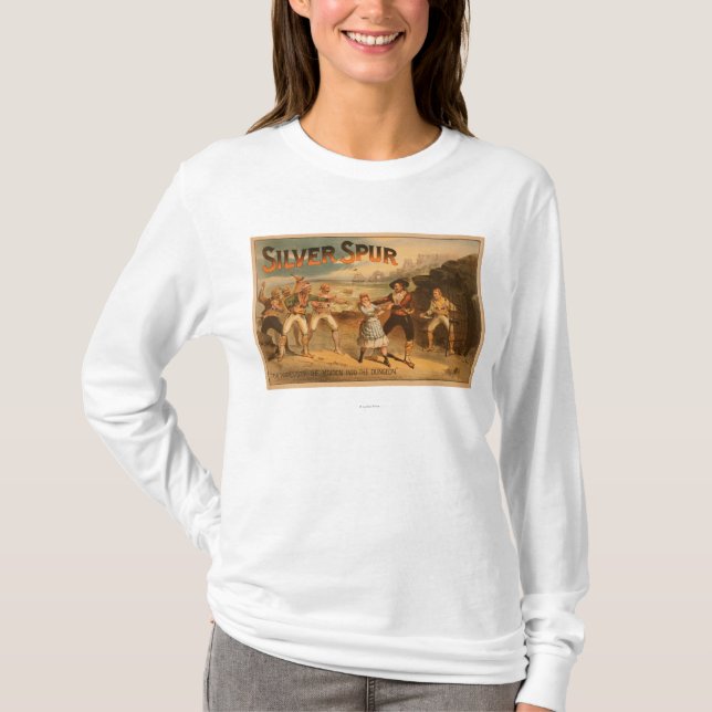T-shirt Affiche théâtrale argentée de SpurPirates (Devant)