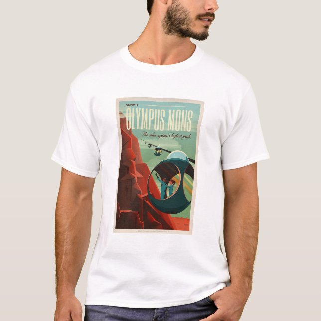 T-shirt Affiche touristique des Mons de l'Olympus SpaceX M (Devant)