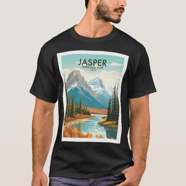 T-shirt Affiche touristique du parc national Jasper (Devant)