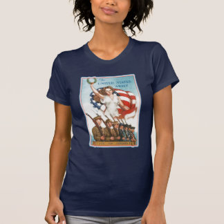 T-shirt Affiche vintage d'armée avec Madame Liberty