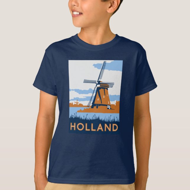 T-shirt Affiche vintage de la Hollande (Devant)