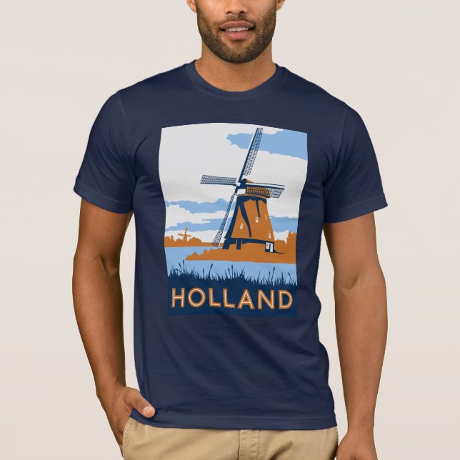 T-shirt Affiche vintage de la Hollande (Devant)