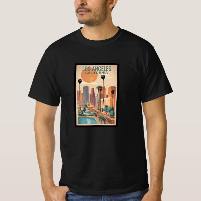 T-shirt Affiche vintage de Los Angeles, Ca (Devant)
