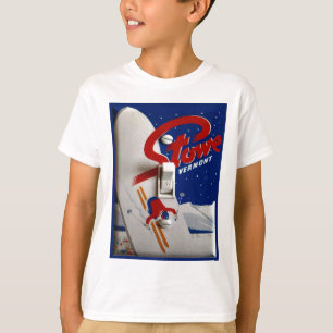 T-shirt Affiche vintage de ski, Stowe, Vermont