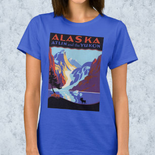 T-shirt Affiche vintage de voyage en Alaska, Atlin et Yuko