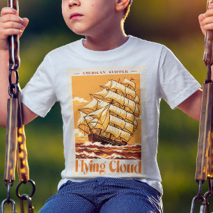T-shirt Affiche Vintage du Navire Clipper Américain Flying
