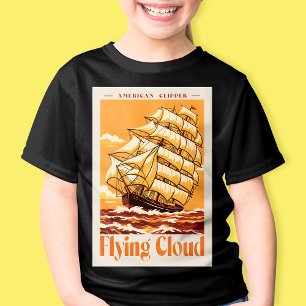 T-shirt Affiche Vintage du Navire Clipper Américain Flying