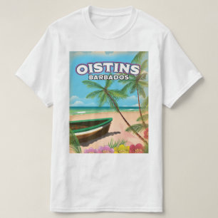 T-shirt Affiche vintage sur la plage d'Oistins Barbados