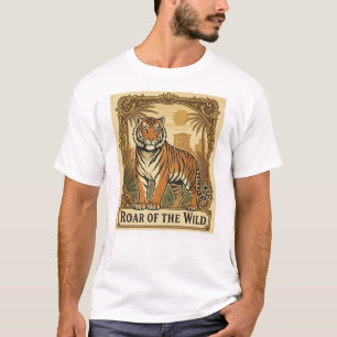 T-shirt Affiche Vintage Tigre – Art Rétro Sauvage Hurleur