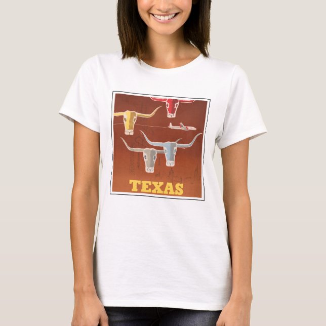 T-shirt Affiche Voyage Pour American Airlines Vers Texas (Devant)
