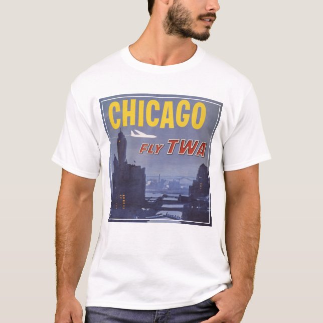 T-shirt Affiche Voyage Pour Les Vols Trans World Airlines (Devant)
