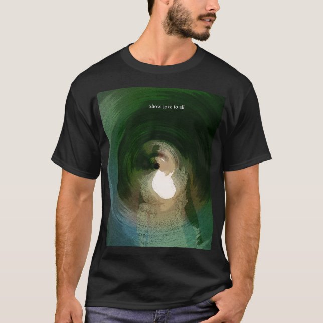 T-shirt Afficher L'Amour À Tous - Art Abstrait Vert (Devant)