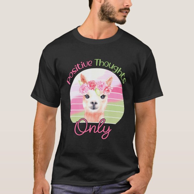 T-shirt Affirmation positive bohème lama pensée positive (Devant)