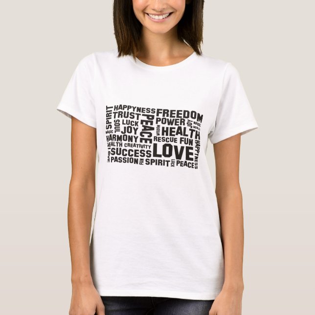 T-shirt affirmations noir - arrière - plan clair (Devant)