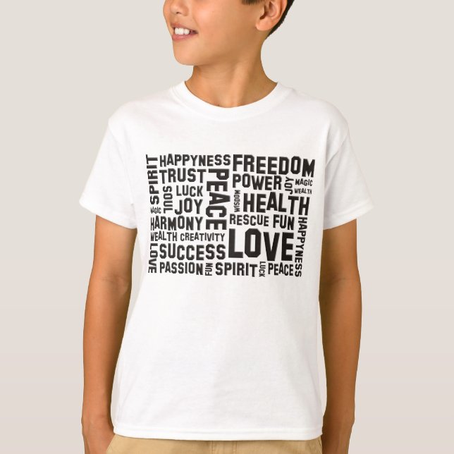 T-shirt affirmations noires (Devant)