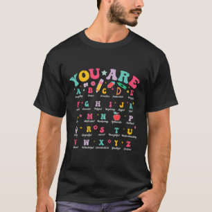 T-shirt Affirmations Positives Alphabet Retour à l'École E