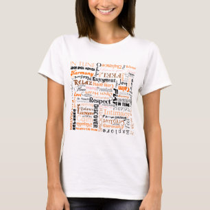 T-shirt Affirmations sacrées oranges de positif de Chakra