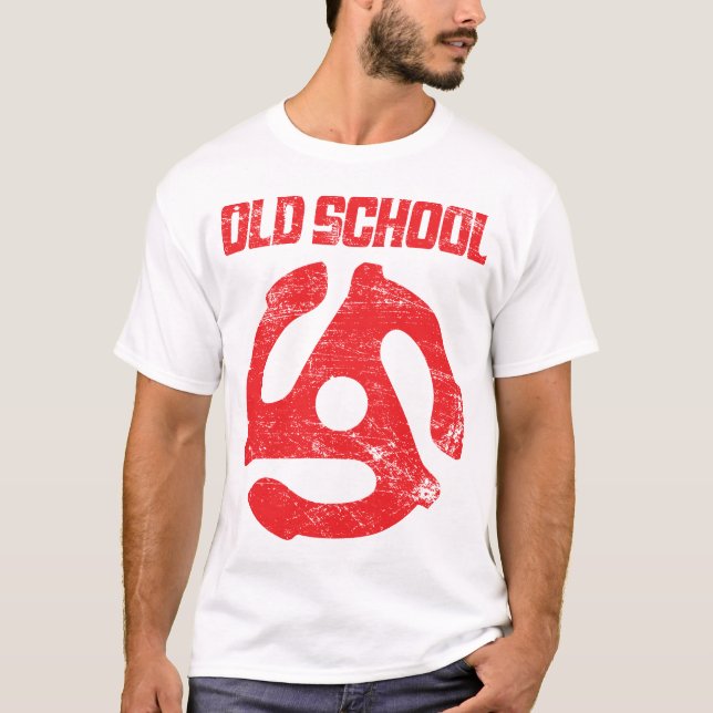 T-shirt affligé de vieille école (Devant)