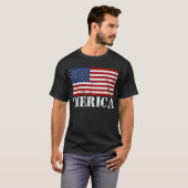 T-shirt affligé par MERICA de drapeau des USA ' (Devant entier)