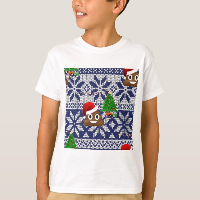 T-shirt affreux pull-over de Noël émoji (Devant)