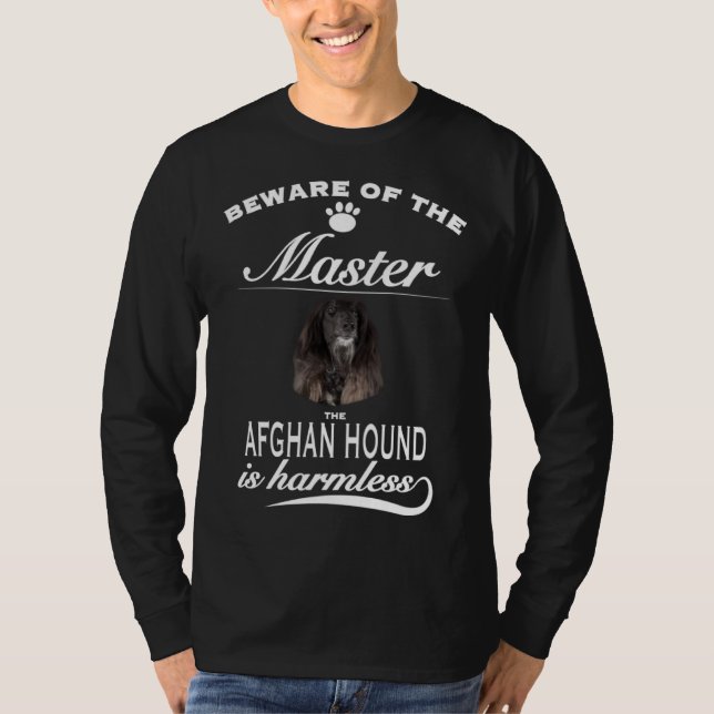 T-shirt Afghan Hound   beware of the master  Afghan Hound (Devant)